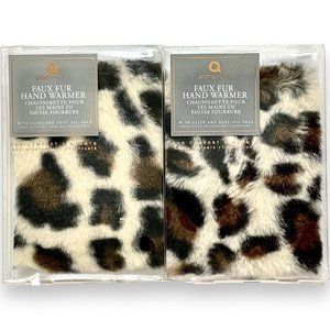 🆕 Set of 2: FAUX FUR HAND WARMER w/ REUSABLE HEAT GEL PACK for MITTENS POCKETS